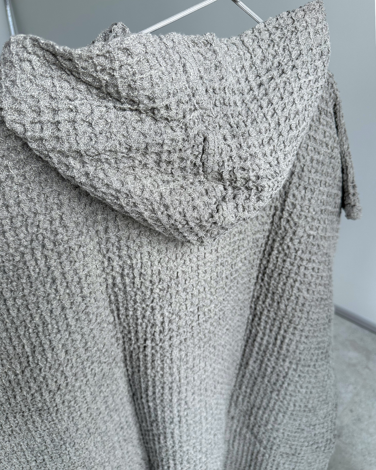 Poncho with linen | grey