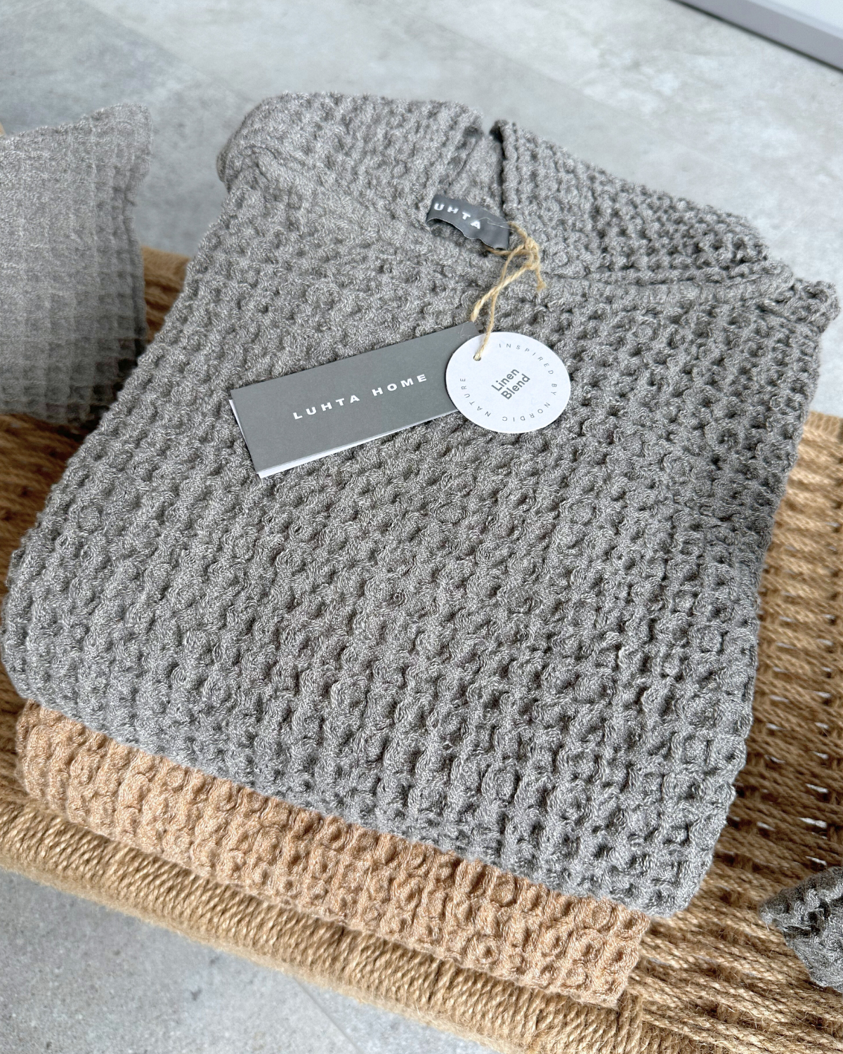 Poncho with linen | grey