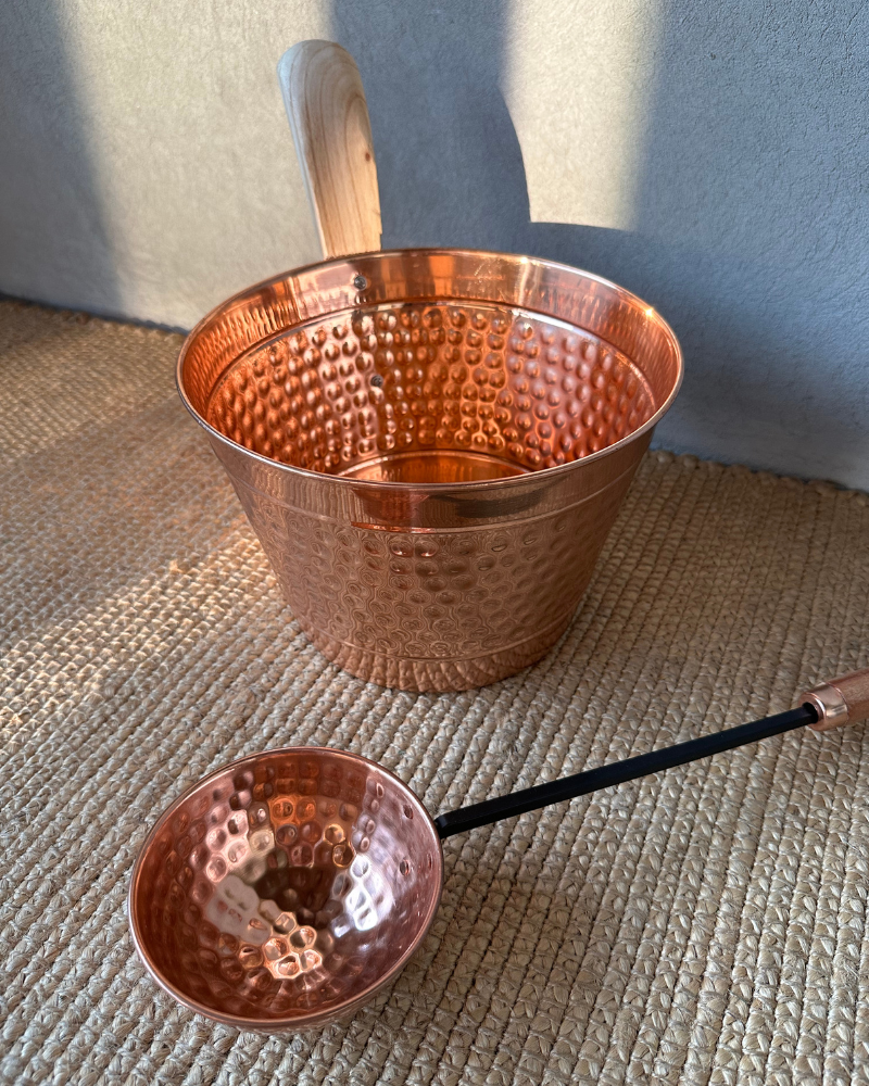 Sauna bucket set 4 l | copper